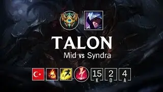 Talon Mid vs Syndra - TR Challenger Patch 8.19