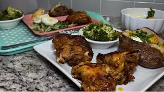 Cooking Dinner For My Family | Baked Italian Chicken | Veggies | Baked Potatoes 