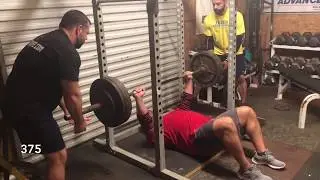 Brian Carroll | 400lbs for reps on floor press + 645 board presses |