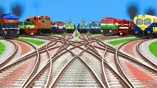 10 * TRAINS CROSSING BY BUMPY FORKED RAILROAD TRACKS ll new train Simulator Classic gameplay 