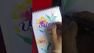 water color ,floral background  in calligraphy#reelsvideo #brushpencalligraphy#floralbackground