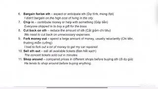 IELTS VOCABULARY - PHRASAL VERBS - 12 SHOPPNG AND MONEY