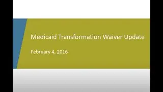 Medicaid Transformation Waiver Update &ndash; Feb  4, 2016