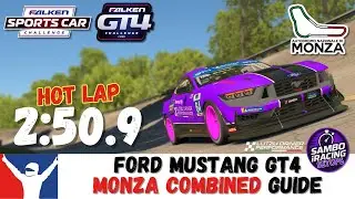 iRacing Mustang GT4 Monza Combined Guide - 2:50.9 - Ford Mustang Gt4 Monza Track Guide Hot Lap