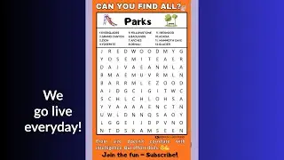 🔥Ultimate Relaxing Word Search: Find 12 American Parks 🎡 | Silent & Calming