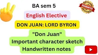 #BA sem5#DONJUAN character sketch#DonJuan:Lord Byron#English literature notes in Punjabi