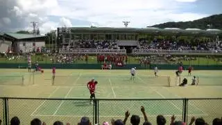 全日本インカレ決勝 ソフトテニス競技 男子団体戦 早稲田大学－同志社大学 船水･九島－萩原･峯松