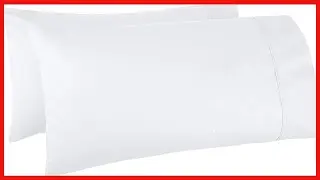 Amazon Basics 400 Thread Count Cotton Pillow Cases - Standard, Set of 2, White