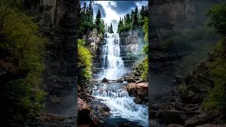 Beautiful and Aesthetic Waterfall  #Paint #Aesthetic #View #art #Foryoufage #shortviral