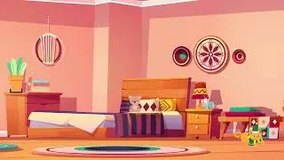 Free Motion Graphic Video Background for Kids | Cute Pink House Bedroom | Free to Use