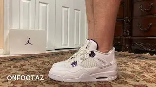 Air Jordan 4 IV Purple Metallic On Foot