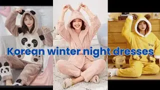 Korean winter night dresses |  girls night dress   for winters|