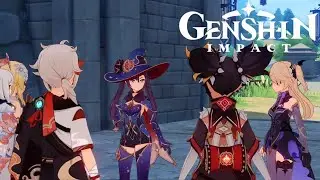 Fischl, Oz, and Mona meet Kazuha and Xinyan for the first time (ENG Dub) | Genshin 2.8