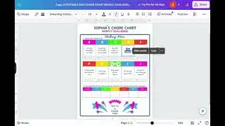 Kids Chore Chart Weekly Challenge (How To Edit Template) Video Tutorial
