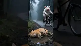 The cat cooked the pig like chicken and ate it with its owner🐈🐖 #ai #shorts #aivideo #shortvideo