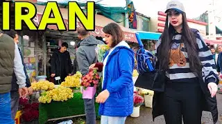IRAN New style Walking Tour Tehran to  Shomal - rich people Iran vlog 4k Bazaar