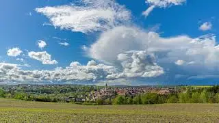 Rainy clouds 🌦 over town Stribro (Czech) - Time lapse [5K]