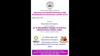 National Conference ACSDD-2021 Date 9th and 10th April 2021