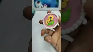 Cute flower on mdf board using super soft clay
