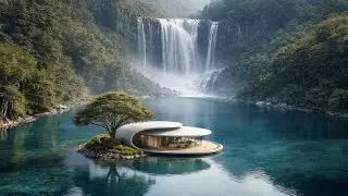 Smooth Jazz Instrumental &ndash; Tropical Pool Ambience with Waterfall & Soft Piano  Focus & Stress Relief