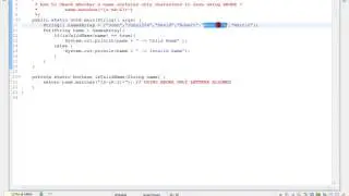 VALIDATE NAME USING  REGEX IN JAVA