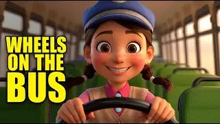 Wheels on the Bus Disney Animation | Learn Colors & Counting | Kids Songs