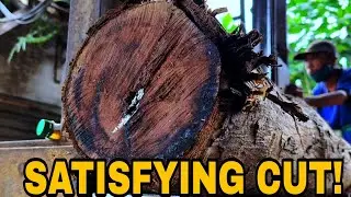 From Giant Teak Log to Stunning Hardwood Boards | Satisfying Woodworking