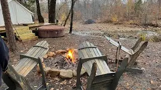 Billy Creek campsite & Hot tub setup