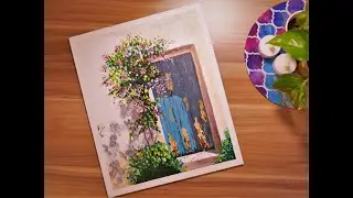 Beautiful Door Painting | DIY Painting with acrylic colours | Door with beautiful flowers