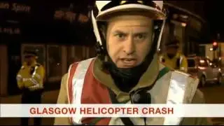 Police helicopter crashes into Clutha Pub Glasgow Scotland people still trapped inside
