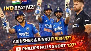 Rinku Singh x Abhishek Sharma 🔥 India Crush NZ | Glenn Phillips Fights Alone