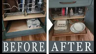 DIY Pull-Out Drawer for Double Door Cabinet | Custom Kitchen Woodworking Upgrade