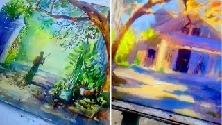 Watercolor and Acrylic (Outdoor) Demonstration at Golden Valley Art Studio