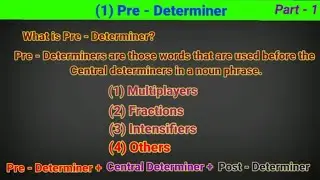Pre - Determiner part - 1