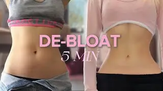 5MIN DE-BLOAT STOMACH QUICKLY // stretching & flat stomach