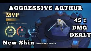 Arthur NEW SKIN Aggressive Gameplay - 45% DMG Dealt Build and Strategy! AOV best fighter gameplay