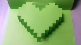 Make Heart Pixel 3D With Paper For Gift Card