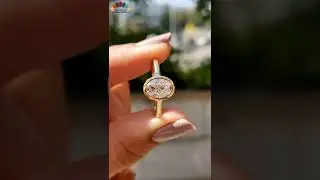 1.52 CT Oval Cut Colorless Moissanite Bezel Set Ring | Solitaire Engagement Ring | White Gold Ring