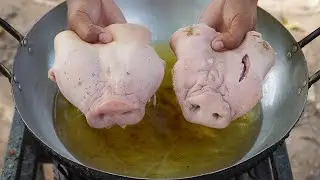 Deep Fried Pig Snoots Recipe | Crunchy Pig Snoots Cooking and Eating