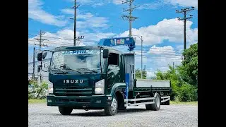 Isuzu forward boom truck6hk1 Engine FTR new face 8 studs 3T boom 5 sections18 ft long bed