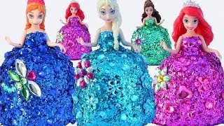 Disney Princess Diamondisation Play Doh Dresses Frozen Elsa Anna Ariel Magiclip