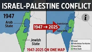 Israel-Palestine Conflict &ndash; Visual Summary on a Map (1947&ndash;2025)