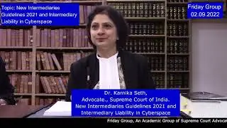 Dr. Karnika Seth, Advocate. Topic: Intermediary Liability on Internet