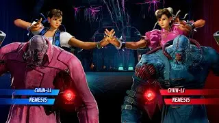 BLUE CHUN LI & PINK NEMESIS VS PINK CHUN LI & BLUE NEMESIS - Marvel vs Capcom Infinite All Costumes