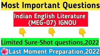 Most Important Questions MEG07 2022||Very Important Questions MEG-07||MEG-07 IGNOU|Important topics|