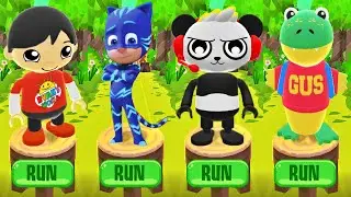 Tag with PJ Masks Catboy vs Gus the Gummy Gator vs Combo Panda vs Red T-Shirt Ryan - Run Gameplay