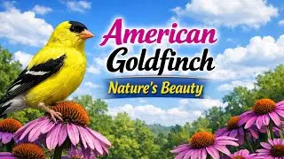 Nature's Beauty:  American Goldfinch 🐤#birds #animal #goldfinch 