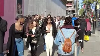 OXFORD STREET AND REGENT STREET, LONDON REOPENS NON-ESSENTIAL SHOPS AFTER A LOCKDOWN, APRIL 2021, 4K