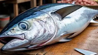 Precision Cuts❗🔥 Yellowfin Tuna Cutting Skills like a Pro in Sorong city, Live Streaming 06 Jan