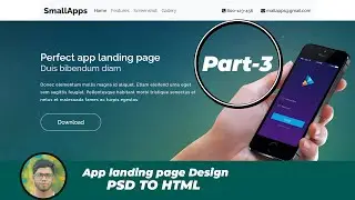 How to design PSD to  HTML Part 3 || app Landing page design 2020 with HTML,CSS,Bootstrap 5
